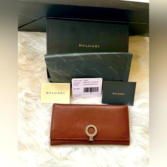 BVLGARI Long Leather Wallet Full Inclusion - Picture 1 of 15